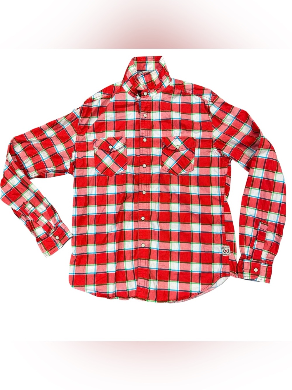 Cactus medium long sleeve plaid with pearl marbled buttons